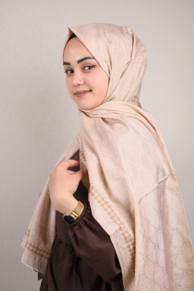 Hint İpek Desenli Monogram Şal - Desen-05