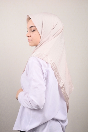 Levidor Düz Renk Kenarı Bantlı Hawana Eşarp - Desen-02