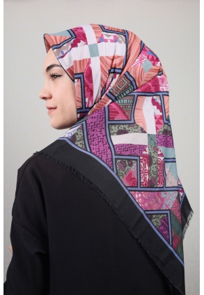 Bonjela Desenli Keten Soft Eşarp - Desen-13