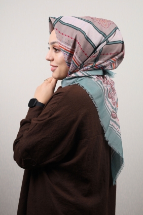 Bonjela Desenli Keten Soft Eşarp - Desen-17