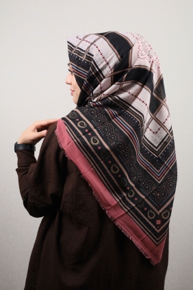 Bonjela Desenli Keten Soft Eşarp - Desen-17