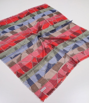 Poloist Desenli Keten Flamlı Eşarp - Desen-729