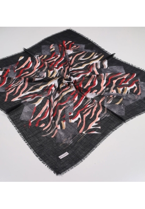 Poloist Desenli Keten Flamlı Eşarp - Desen-733