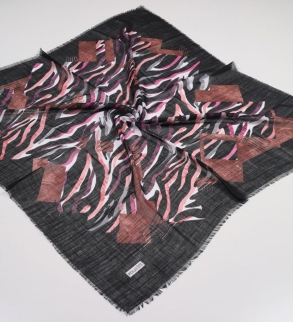 Poloist Desenli Keten Flamlı Eşarp - Desen-733