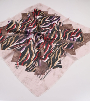 Poloist Desenli Keten Flamlı Eşarp - Desen-733