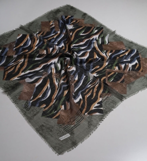 Poloist Desenli Keten Flamlı Eşarp - Desen-733