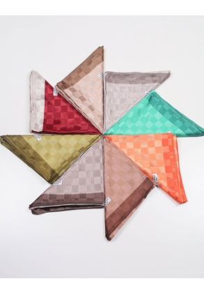 Hint İpek Kendinden Desenli Monogram Eşarp - Desen-06