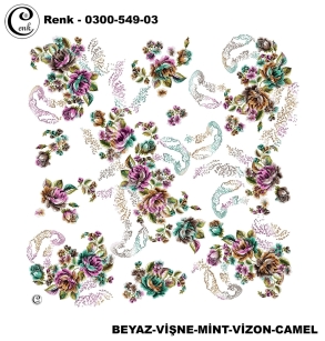 Cenk Desenli Oyalık Yazma - 0300-549