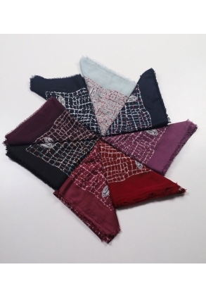 Yasemin İpek Desenli Sökme Tülbent - Desen-02