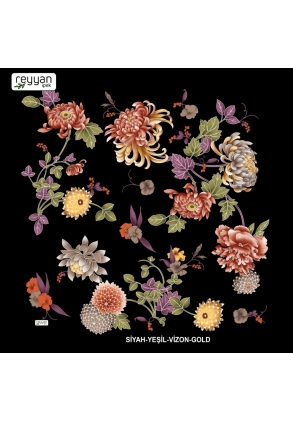 Reyyan İpek Desenli Oyalık Yazma - 15672