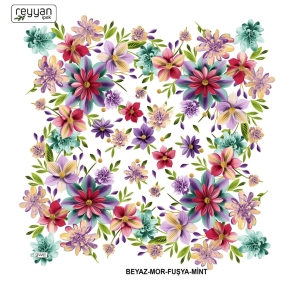 Reyyan İpek Desenli Oyalık Yazma - 15677