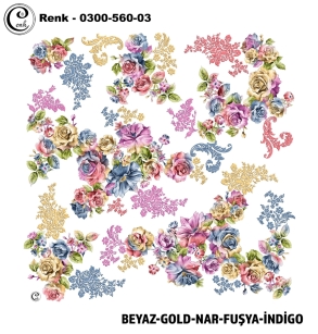 Cenk Desenli Oyalık Yazma - 0300-560