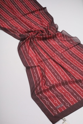 Hint İpek Desenli Dijital Efsun Şal - Desen-01