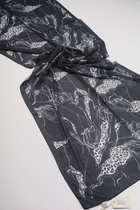 Hint İpek Desenli Dijital Vual Tens. Şal - Desen-02