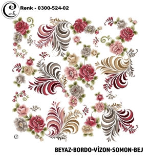 Cenk Desenli Oyalık Yazma - 0300-524