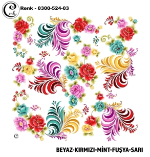 Cenk Desenli Oyalık Yazma - 0300-524