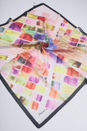 Piramit Desenli Dijital Soft Eşarp - Desen-30