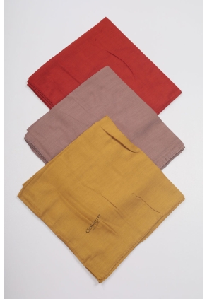 Goldem Düz Renk Kenarı Dikişli Yazma - Desen-01