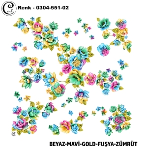 Cenk Desenli Oyalık Yazma - 0300-551