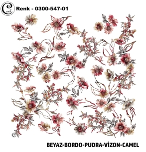 Cenk Desenli Oyalık Yazma - 0300-547