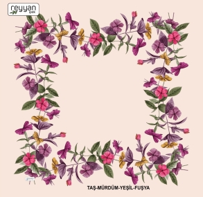 Reyyan İpek Desenli Oyalık Yazma - 15673