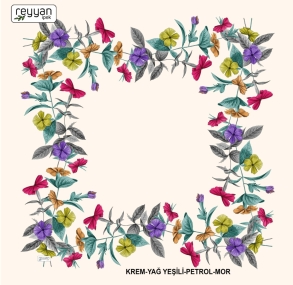 Reyyan İpek Desenli Oyalık Yazma - 15673