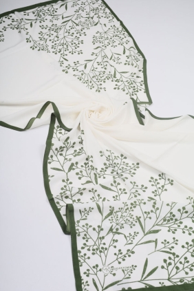 Moda Kaşmir Haki Serisi Medine İpeği Şal - Desen-01