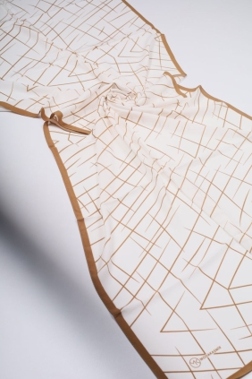 Moda Kaşmir Karamel-Beyaz Serisi Medine İpeği Şal - Desen-03