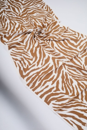 Moda Kaşmir Karamel-Beyaz Serisi Medine İpeği Şal - Desen-03