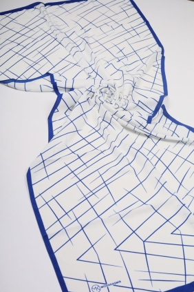 Moda Kaşmir Mavi Serisi Medine İpeği Şal - Desen-01