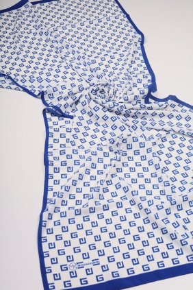 Moda Kaşmir Mavi Serisi Medine İpeği Şal - Desen-01