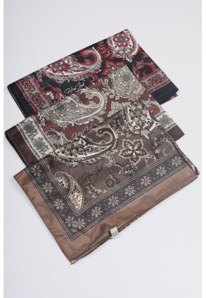 Hint İpek Desenli Dijital Vual Tens. Şal - Desen-03