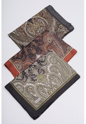 Levidor Desenli Hint İpeği Şal - Desen-01