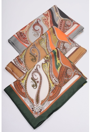 Levidor Desenli Hint İpeği Şal - Desen-02