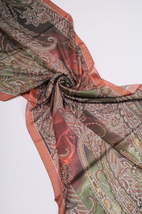 Levidor Desenli Hint İpeği Şal - Desen-03