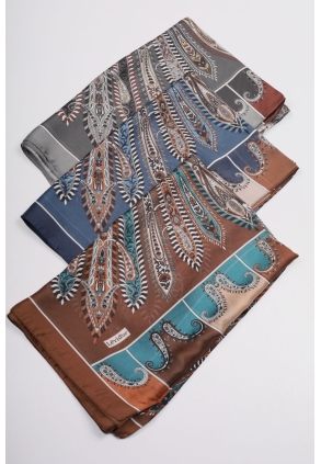 Levidor Desenli Hint İpeği Şal - Desen-04