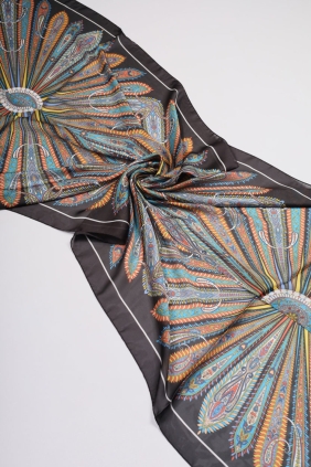 Levidor Desenli Hint İpeği Şal - Desen-04