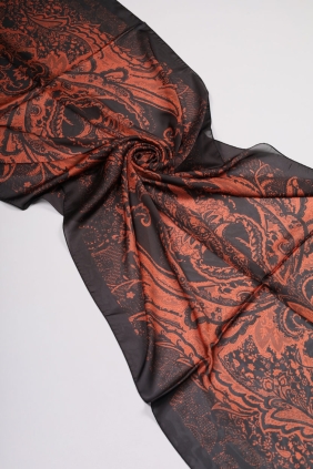 Levidor Desenli Hint İpeği Şal - Desen-05