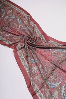 Levidor Desenli Hint İpeği Şal - Desen-07