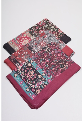 Scarfella Desenli Naturel Şal - Desen-61