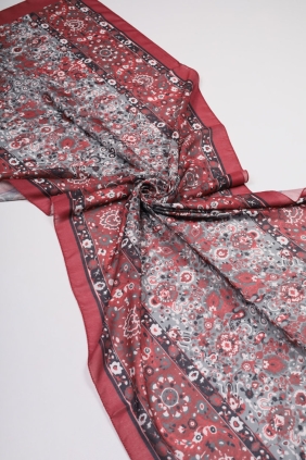 Scarfella Desenli Naturel Şal - Desen-61