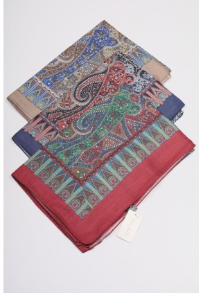 Scarfella Desenli Naturel Şal - Desen-63