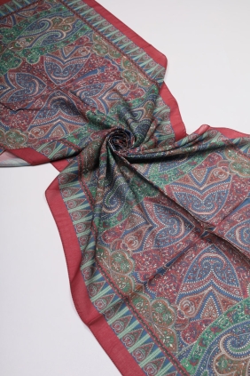 Scarfella Desenli Naturel Şal - Desen-63