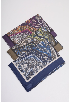 Scarfella Desenli Naturel Şal - Desen-64