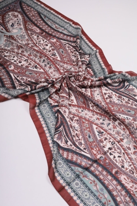 Scarfella Desenli Naturel Şal - Desen-66