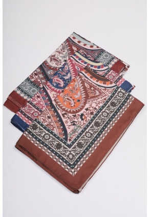 Scarfella Desenli Naturel Şal - Desen-66