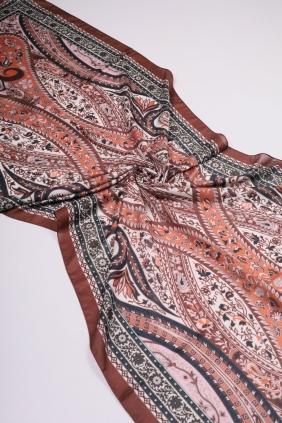 Scarfella Desenli Naturel Şal - Desen-66