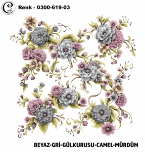 Cenk Desenli Oyalık Yazma - 0300-619