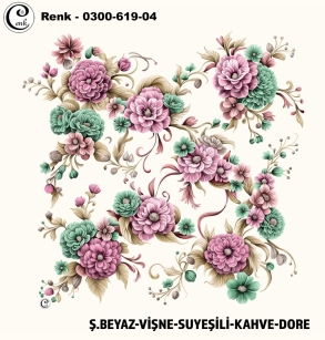 Cenk Desenli Oyalık Yazma - 0300-619