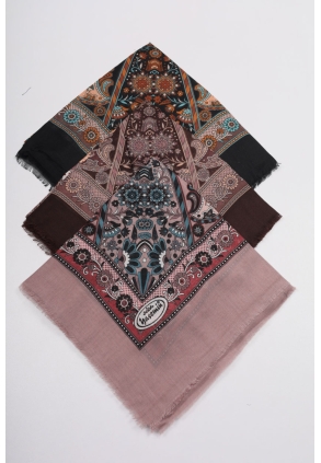 Yasemin İpek Desenli Sökme Tülbent - Desen-16